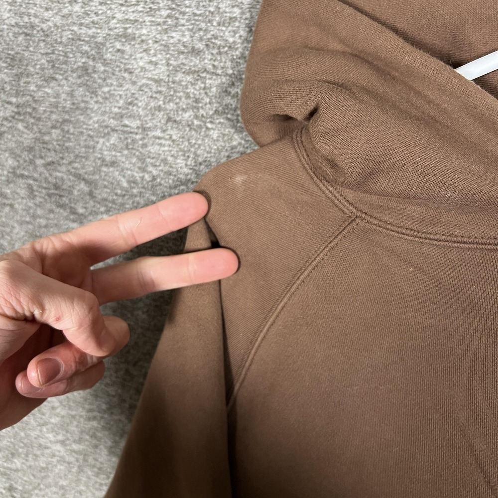 Fear Of God Essentials Hoodie Mens‎ Large Brown Fleece Kangaroo Pocket Pullover - Picture 4 of 15